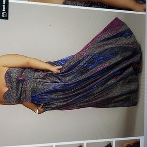 Jules and Cleo Strapless Iridescent pleated Ballgown Size 20 Plus size